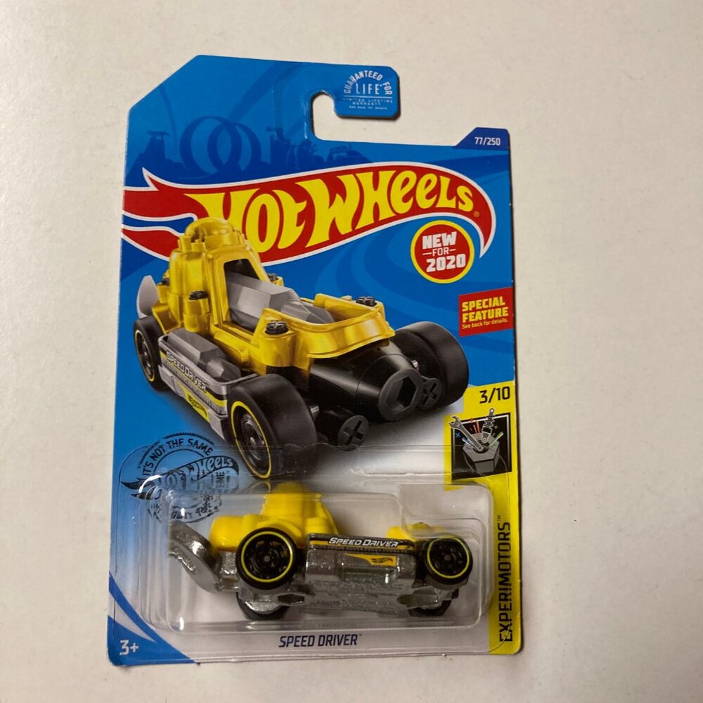 Hot Wheels Experimotors 3/10 Yellow Speed Driver Toy Car 77/250